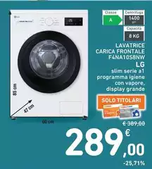 LG - Lavatrice Carica Frontale F4NA10S8NWW LG - Lavatrice Carica Frontale F4NA10S8NWW