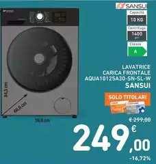 Solo - Lavatrice Carica Frontale Aqua10125A30-NS-L-W Solo - Lavatrice Carica Frontale Aqua10125A30-NS-L-W