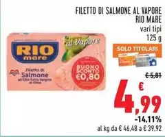 Rio Mare - Filetto Di Salmone Al Vapore