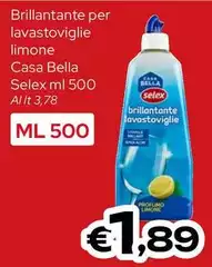 Selex - Brillantante Per Lavastoviglie Limone Casa Bella