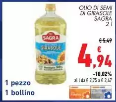 Sagra - Olio Di Semi Di Girasole Sagra - Olio Di Semi Di Girasole