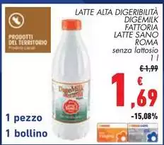 Latte sano - Latte Alta Digeribilità Digemiak Fattoria Latte Sano Roma