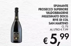 San Martino - Spumante Prosecco Superiore Valdobbiadene Millesimato DOCG Rive Di Col