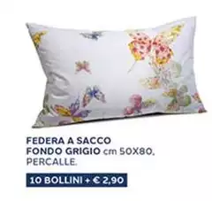 Federa A Sacco Fondo Grigio Percale Federa A Sacco Fondo Grigio Percale