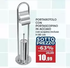 Portarotolo Con Portascopino In Acciaio