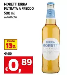 Moretti - Birra Filtrata A Freddo