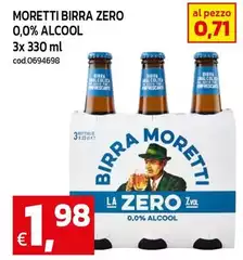 Moretti - Birra Zero 0,0% Alcool