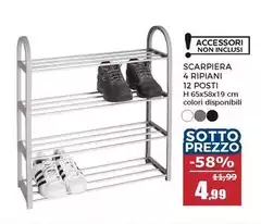 Scarpiera 4 Ripiani 12 Posti