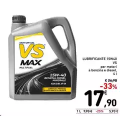 Max - Lubrificante 15W40 VS