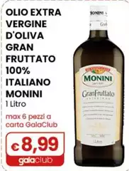 Monini  - Olio Extra Vergine D'oliva Gran Fruttato 100% Italiano 1 Litro