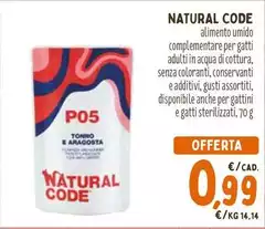 Natural - Alimento Umido Complementare Per Gatti Adultitu In Acqua Di Cottura