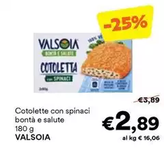 Valsoia - Cotolette Con Spinaci Bontà E Salute