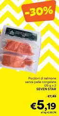 Seven star - Porzioni Di Salmone Senza Pelle Congelate