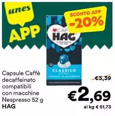 Hag - Capsule Caffè Decaffeinato Compatibili Con Macchine Nespresso
