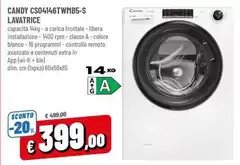 Candy - CS04146TWMB5-S Lavatrice 