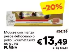 Purina - Mousse Con Manzo Pesce Dell'Oceano O Pollo Gourmet Gold