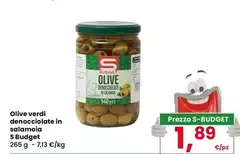 S budget - Olive Verdi Denocciolate In Salamoia