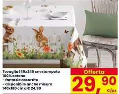 Misura - Tovaglia 140x240 Cm Stampata 100% Cotone