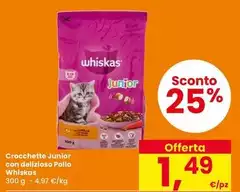 Whiskas - Crocchette Junior Con Delizioso Pollo