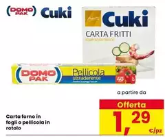 Domo - Carta Forno In Fogli O Pellicola In Rotolo