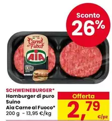 Aia - Hamburger Di Puro Suino Carne Al Fuoco Aia - Hamburger Di Puro Suino Carne Al Fuoco