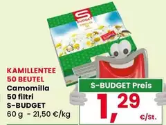 S budget - Camomilla 50 Filtri S budget - Camomilla 50 Filtri