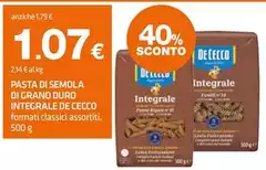 De Cecco - Pasta Di Semola Di Grano Duro Integrale