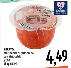 Beretta - Mortadella Di Puro Suino Con Pistacchio
