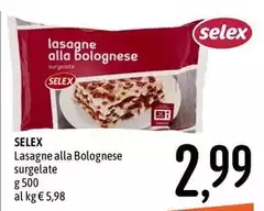 Selex - Lasagne Alla Bolognese Surgelate