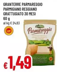 Granterre - Parmareggio Parmigiano Reggiano Grattugiato 30 Mesi Granterre - Parmareggio Parmigiano Reggiano Grattugiato 30 Mesi