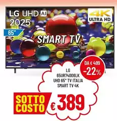LG - 65UR74006LK UG Tv italia Smart Tv 4K