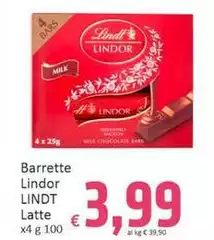 Lindt - Barrette Lindor Latte