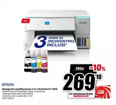 Epson - Stampante Multifunzione 3 In 1 Ecotank ET-2956