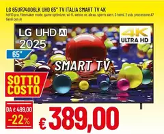 LG - 65UR74006LK TV italia SMART TV 4K