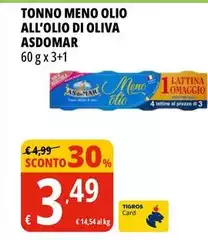 Asdomar - Tonno Meno Olio All'Olio Di Oliva