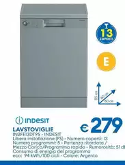 Indesit - Lavastoviglie IN2FE13DT9S