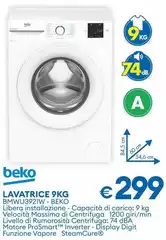 Beko - Lavatrice 9Kg BMWU3921W Beko - Lavatrice 9Kg BMWU3921W