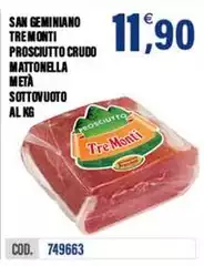 Tre Monti - Prosciutto Crudo Mattonella Metà