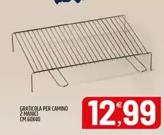 Graticola Per Camino 2 Manici Cm.60x40