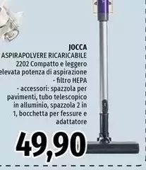 Jocca - Aspirapolvere Ricaricabile 2202 Compatto E Leggero
