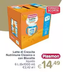 Plasmon - Latte Di Crescita Nutrimune Classico O Con Biscotto Plasmon - Latte Di Crescita Nutrimune Classico O Con Biscotto
