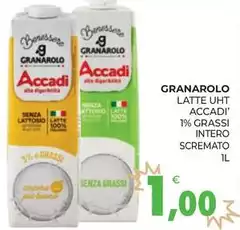 Granarolo - Latte UHT Accadi 1% Grassi Intero Scremato