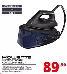 Rowenta - Easy Steam VR5121 2400 W 1,4 L Acciaio Inossidabile Nero, Blu