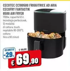 Cecotec - Cc100500 Friggitrice Ad Aria Cecofry Fantastik 6500 Air Fryer