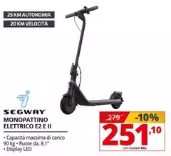Ninebot By Segway - Monopattino Elettrico E2 E II