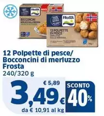 Frosta - 12 Polpette Di Pesce/ Bocconcini Di Merluzzo Frosta - 12 Polpette Di Pesce/ Bocconcini Di Merluzzo