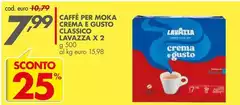 Lavazza - Caffè Per Moka Crema E Gusto Classico