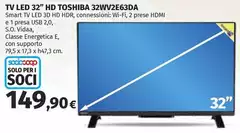 Toshiba - Tv Led 32" Hd 32wv2e63da