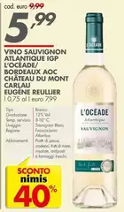 Aoc - Vino Sauvignon Atlantique IGP L'Océade/Bordeaux AOC