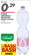 Bassi - Acqua Naturale/Frizzante Fonte Tavina